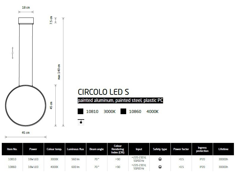 картинка Современные подвесные светильники Подвесной светильник Nowodvorski Circolo led S 10810
