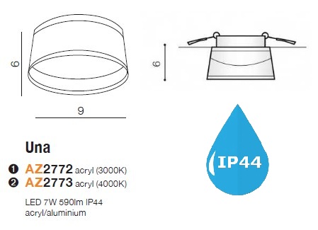 картинка Для ванной Врезной светильник AZZARDO Una IP44 AZ2773