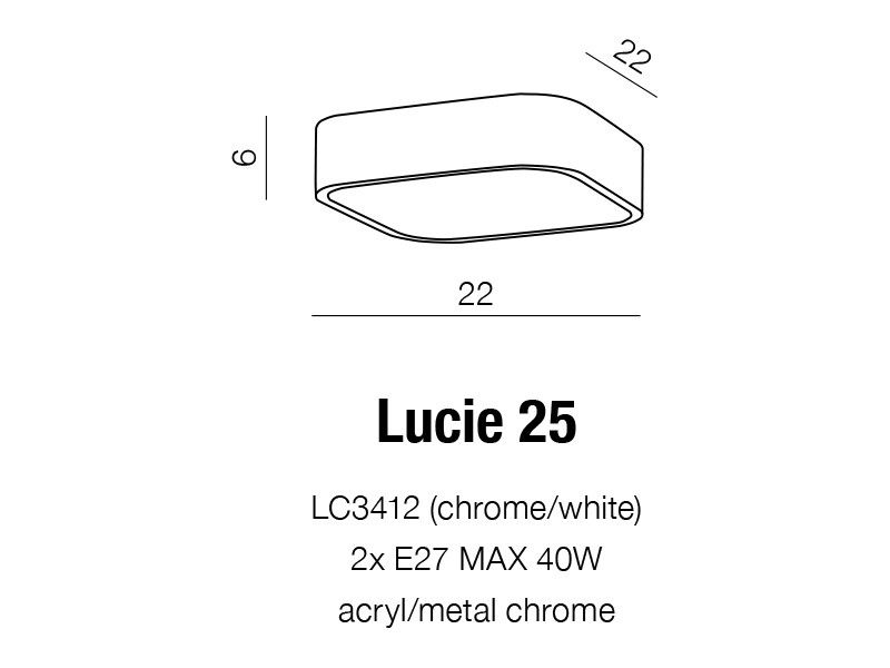 картинка Для ванной комнаты Потолочный светильник Azzardo Lucie 25 LC3412 AZ1308
