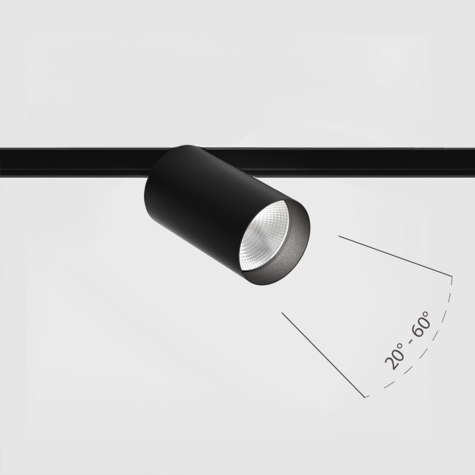 картинка Трековые светильники Светильник трековый LTX IN_LINE ZOOM, D52mm, H90mm, LED 13W, 3000К, черный (06.0599.13.930.BK)