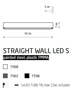 картинка Современные бра Бра Nowodvorski Straight wall led S 7596
