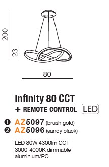 картинка Современные подвесные светильники Подвесной светильник AZZARDO Infinity 80 AZ5096