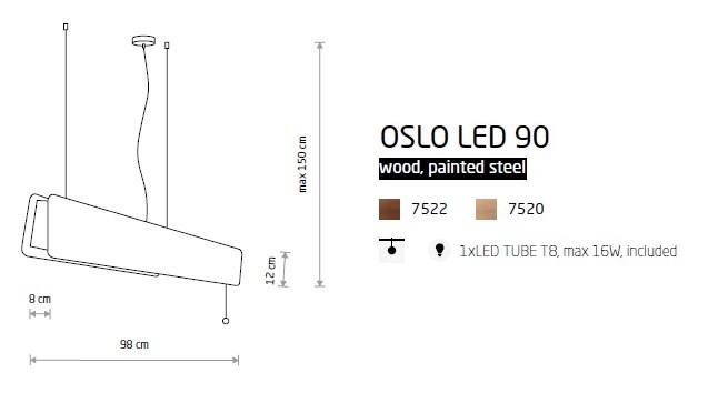 картинка Современные подвесные светильники Подвесной светильник Nowodvorski Oslo led 90 7520