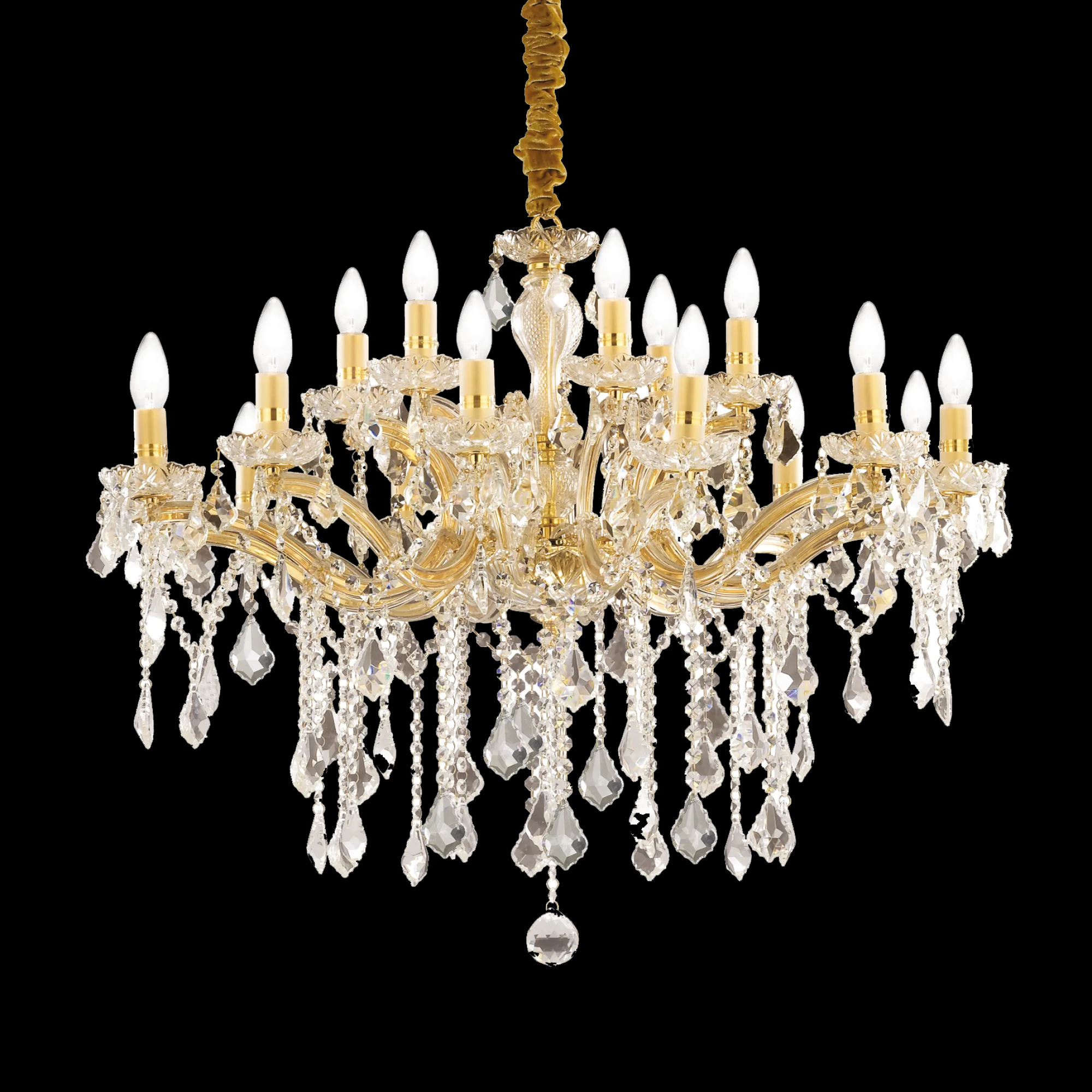 картинка Хрустальные люстры Люстра Ideal Lux FLORIAN SP18 ORO 075181