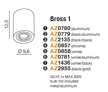 картинка Накладные светильники Накладной светильник AZZARDO Bross1 AZ2955