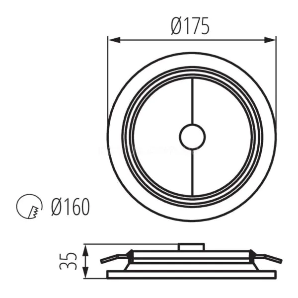 картинка Врезные Врезной светильник Kanlux Arto 1O-SR 26613