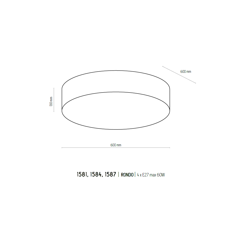 картинка Круглые Светильник потолочный TK Lighting Rondo 1587