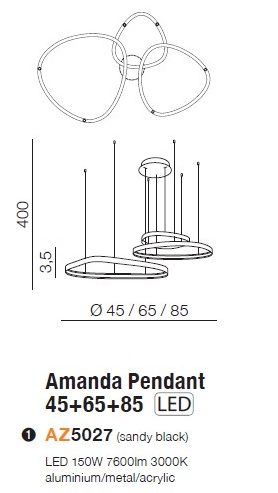 картинка Современные подвесные светильники Подвесной светильник AZZARDO Amanda AZ5027