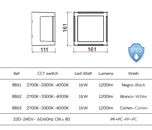 картинка Уличные настенные светильники Бра MANTRA IP65 Creek 8851