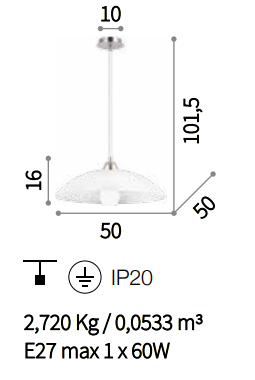 картинка Современные подвесные светильники Подвес Ideal Lux Lana 068169 SP1 D50