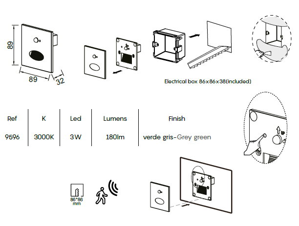 картинка Подсветки ступеней Подсветка MANTRA PROA SENSOR 9596