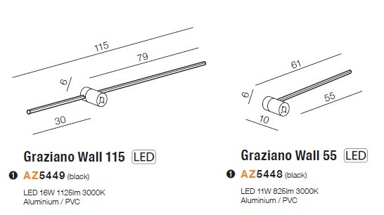 картинка Светодиодные бра Бра AZZARDO Graziano 55 Wall AZ5448