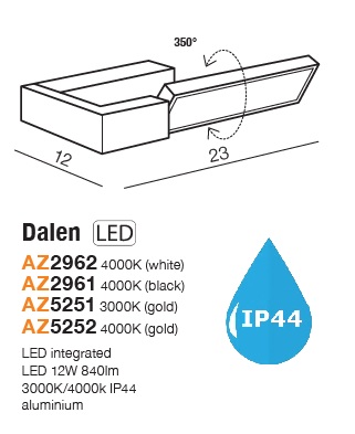 картинка Бра для ванной Бра AZZARDO Dalen IP44 AZ2961