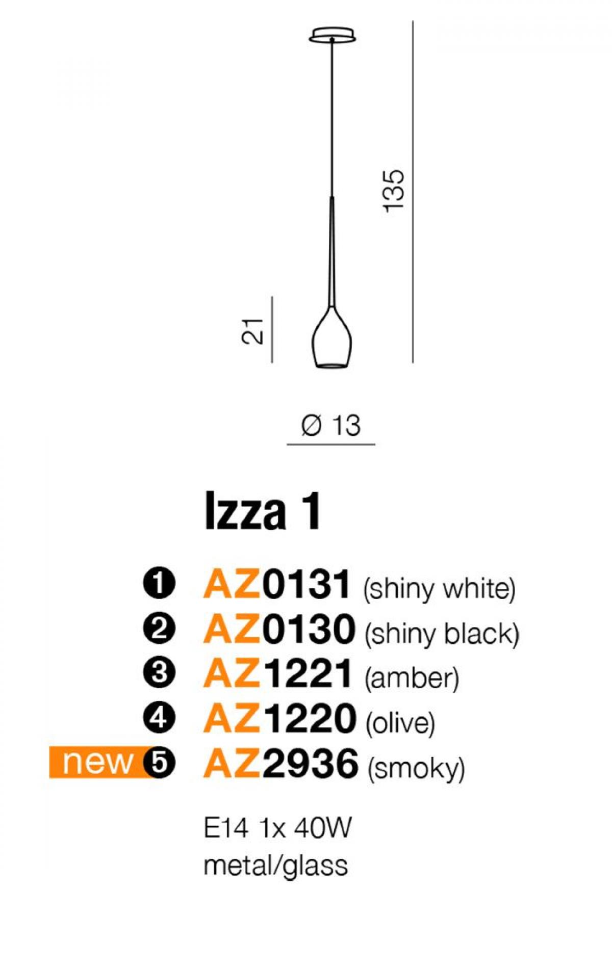 картинка Современные подвесные светильники Подвесной светильник AZZARDO Izza 1 AZ2936