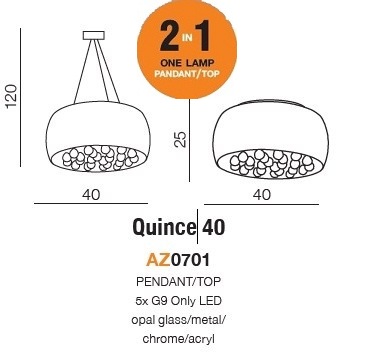 картинка Современные люстры Люстра AZZARDO Quince 40 AZ0701