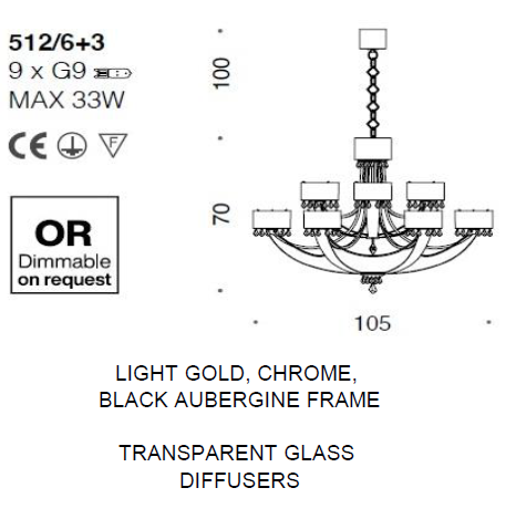 картинка Современные люстры Подвесная люстра IDL Сrystal blade 512/6+3