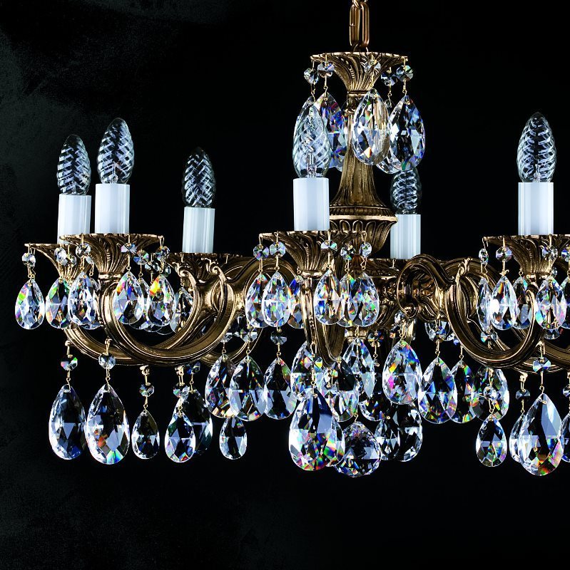 картинка Хрустальные люстры Хрустальная люстра ArtGlass ALICE VIII. (POLISHED, BRASS ANTIQUE, WHITE GOLD, MATT BRASS) CL