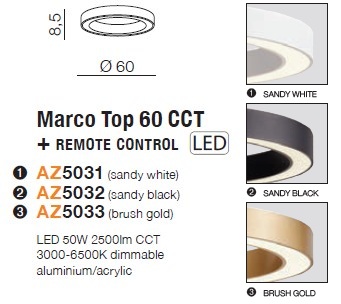 картинка Светодиодные Потолочный светильник AZZARDO Marco 60 AZ5033