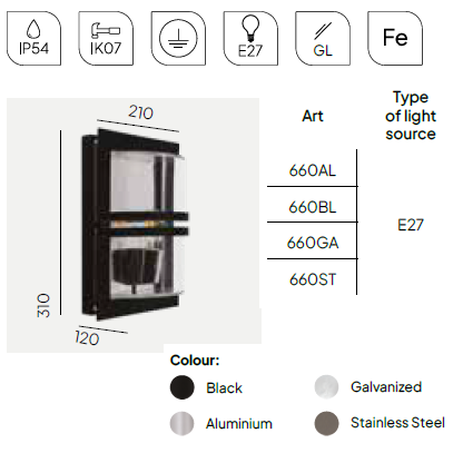 картинка Уличные настенные светильники Бра NORLYS IP54 Basel 660GA
