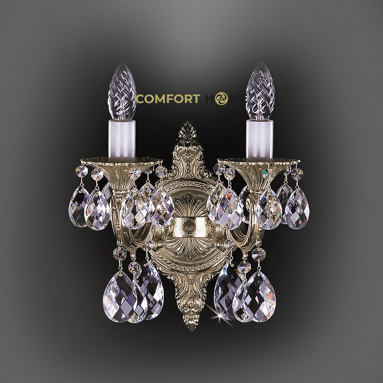 картинка Хрустальные бра Бра хрустальное ArtGlass SARKA II. (POLISHED, BRASS ANTIQUE, WHITE GOLD, MATT BRASS) CE