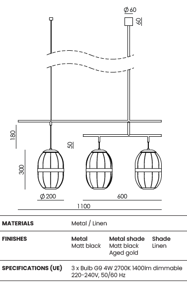 картинка Современные подвесные светильники Подвесной светильник AROMAS Pull C1249/3