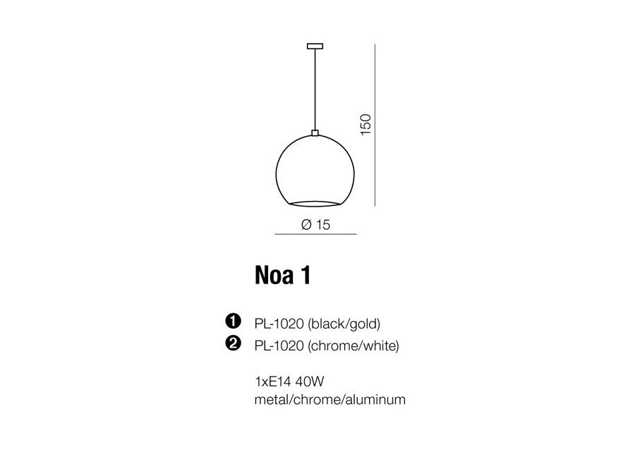 картинка Современные подвесные светильники Подвес Azzardo Chrome White Noa AZ1045