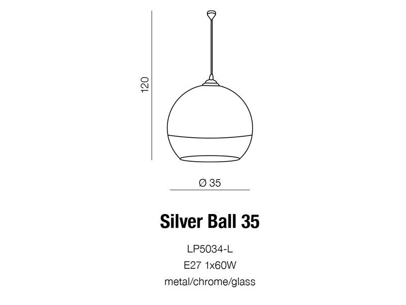 картинка Современные подвесные светильники Подвеc Azzardo Silver Ball AZ0732
