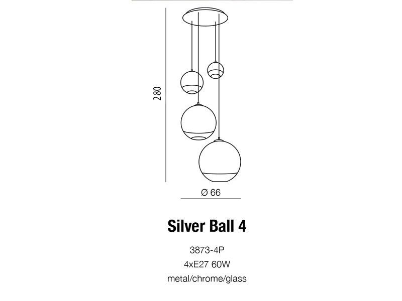 картинка Современные подвесные светильники Подвес Azzardo Silver Ball AZ2531