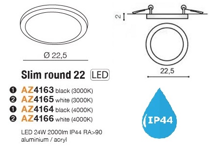 картинка Для ванной Врезной светильник AZZARDO Slim R22 AZ4163 IP44