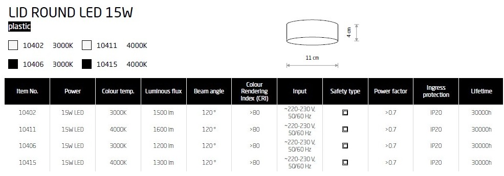 картинка Светодиодные Потолочный светильник Nowodvorski Lid Round led 15W 10411