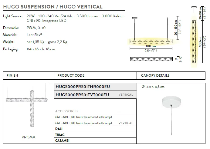картинка Современные подвесные светильники Подвесной светильник SLAMP Hugo HUGS000PRS01THR000EU