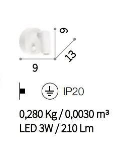 картинка Светодиодные бра Бра Ideal Lux Page 142586 AP1 Round Bianco