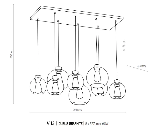 картинка Линейные подвесные светильники Подвес TK Lighting Cubus Graphite 4113