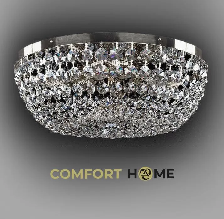 картинка Классические Светильник потолочный хрустальный ArtGlass GEENA DIA 450 NICKEL CE