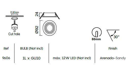 картинка Врезные Врезной светильник Mantra Basico 9606