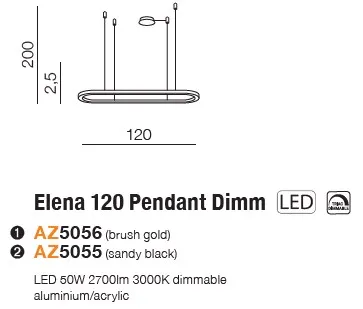 картинка Современные подвесные светильники Подвесной светильник AZZARDO Elena 120 AZ5055