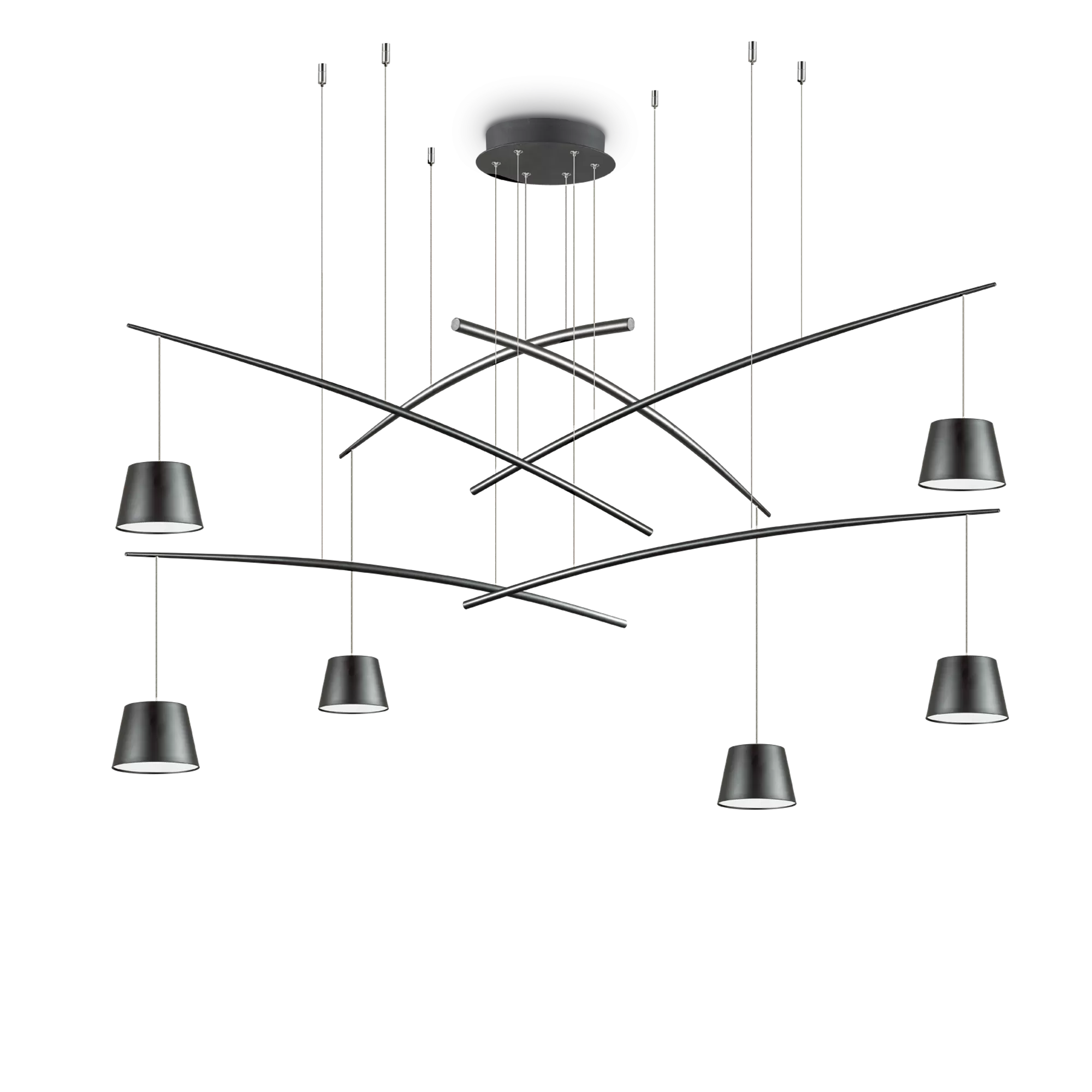 картинка Современные люстры Люстра Ideal Lux Fish 196992 SP6 Nero