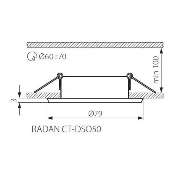 картинка Врезные Врезной светильник Kanlux RADAN CT-DSO50 7362