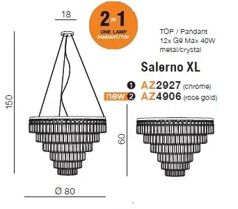картинка Хрустальные люстры Люстра AZZARDO Salerno XL AZ4906