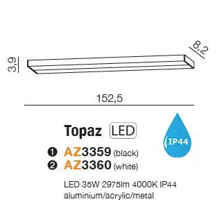 картинка Бра для ванной Бра AZZARDO Topaz IP44 AZ3359