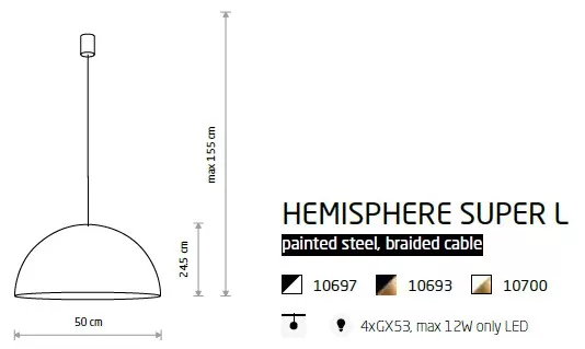 картинка Современные подвесные светильники Подвесной светильник Nowodvorski Hemisphere Super L 10700