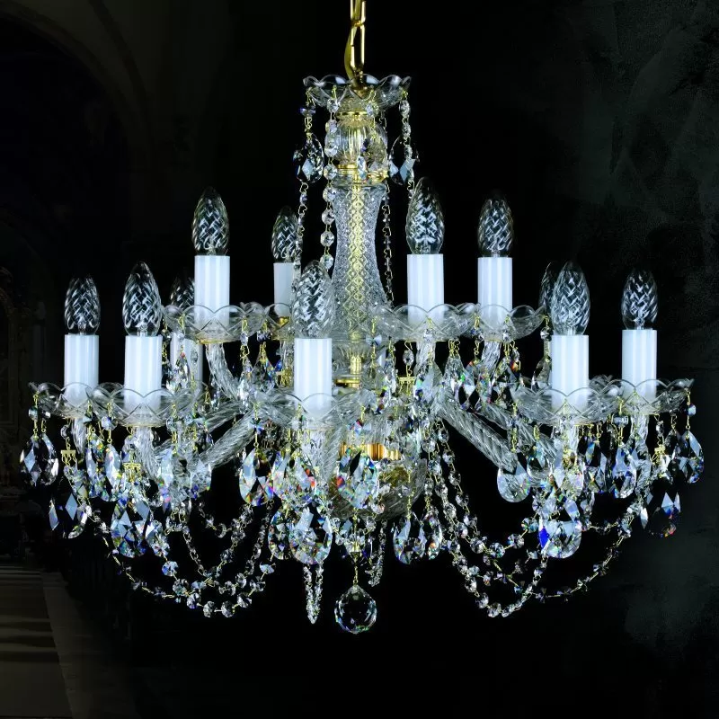 картинка Хрустальные люстры Хрустальная люстра ArtGlass CARMEN FULL CUT R14 NICKEL CE