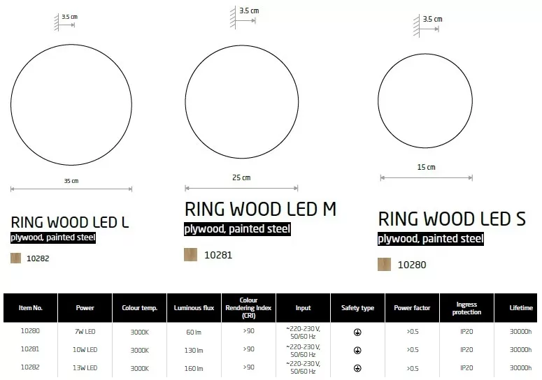 картинка Светодиодные бра Бра Nowodvorski Ring wood led S 10280