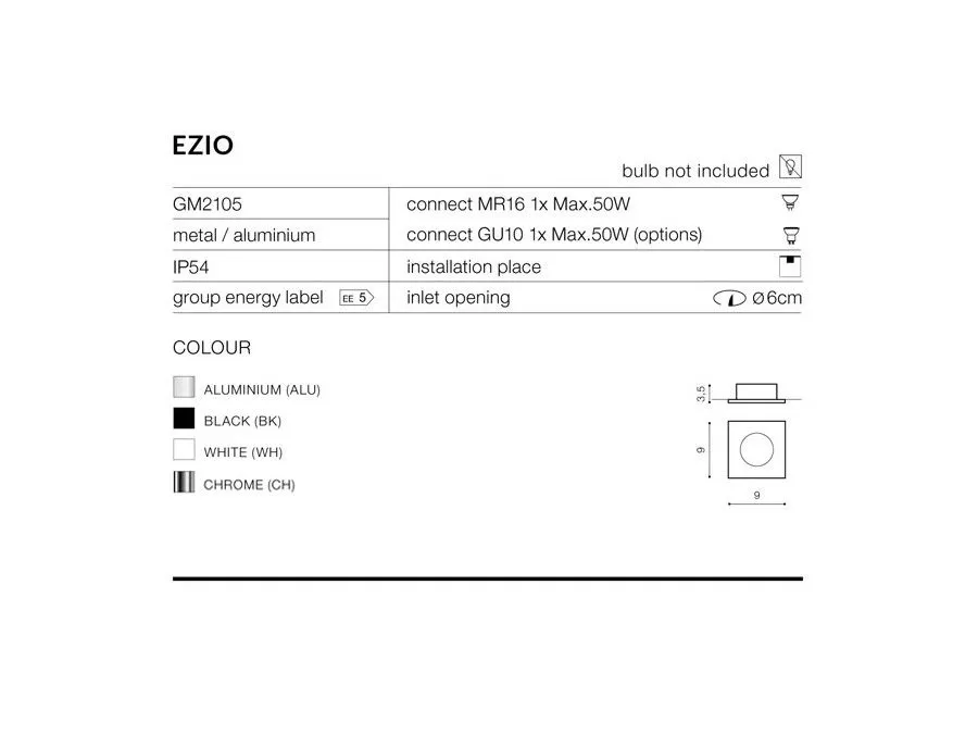 картинка Уличные точечные светильники Врезной светильник Azzardo Ezio AZ1051 IP54