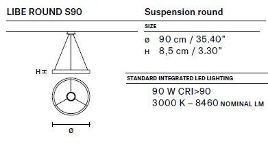 картинка Современные подвесные светильники  Подвесной светильник Masiero Libe Round S90