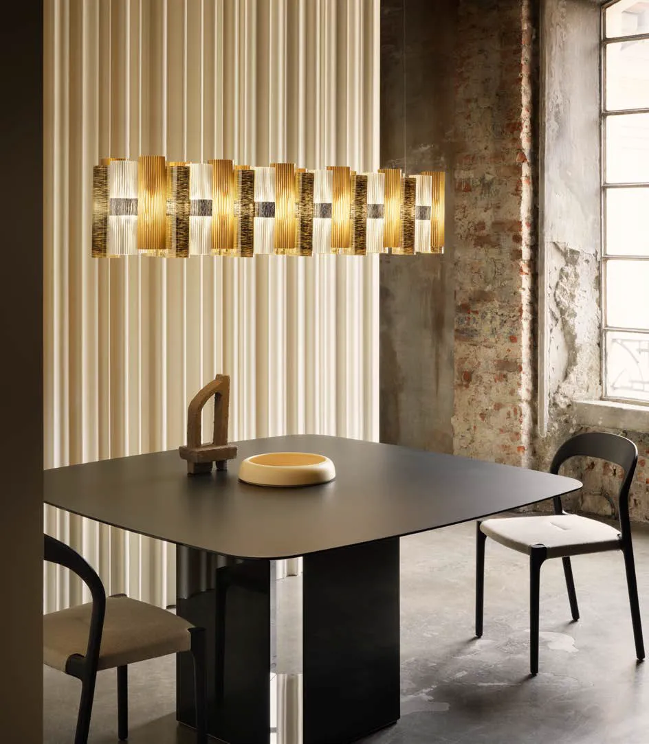 картинка Линейные подвесные светильники Подвесной линейный светильник SLAMP La lollo linear 100 LALSXXLGLD01T00NMTEU