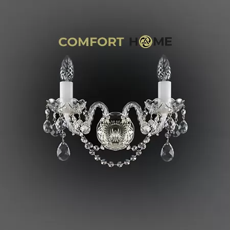 картинка Хрустальные бра Бра хрустальное ArtGlass MIRKA II. DROPS NICKEL CE