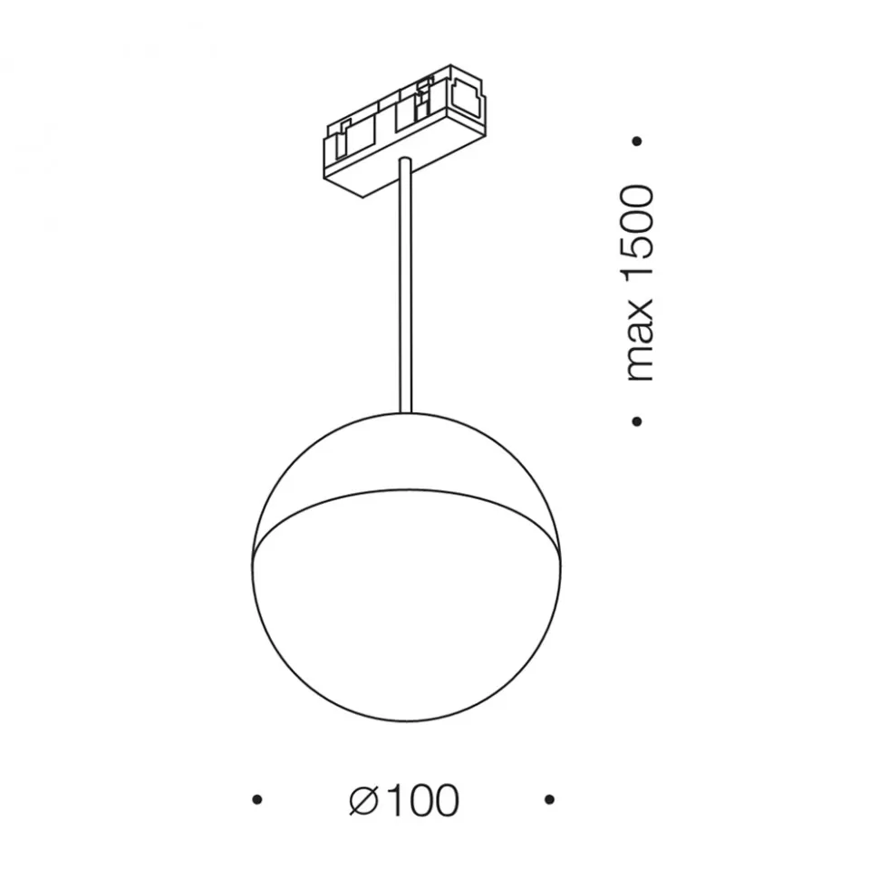 картинка Трековые светильники Светильник трековый LTX IN_LINE BALL M, D100mm, H1500mm, LED 7W, 3000К, белый (06.1000.7.930.WH)