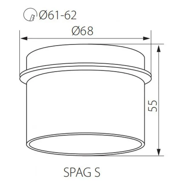 картинка Врезные Врезной светильник SPAG S B/G Kanlux 27322