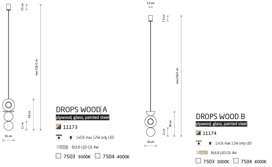 картинка Современные подвесные светильники Подвесной светильник Nowodvorski DROPS WOOD B 11174